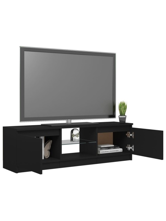 Tv skapītis ar led lampiņām, 120x30x35,5 cm, melns