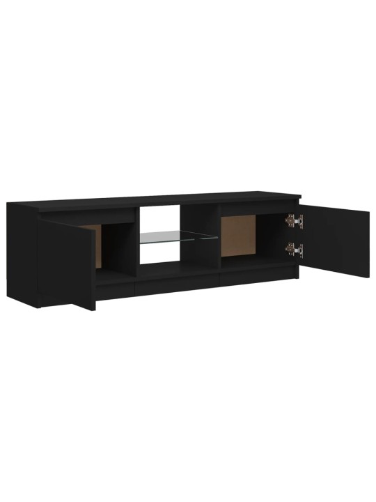 Tv skapītis ar led lampiņām, 120x30x35,5 cm, melns