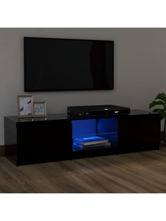 Tv skapītis ar led lampiņām, 120x30x35,5 cm, melns