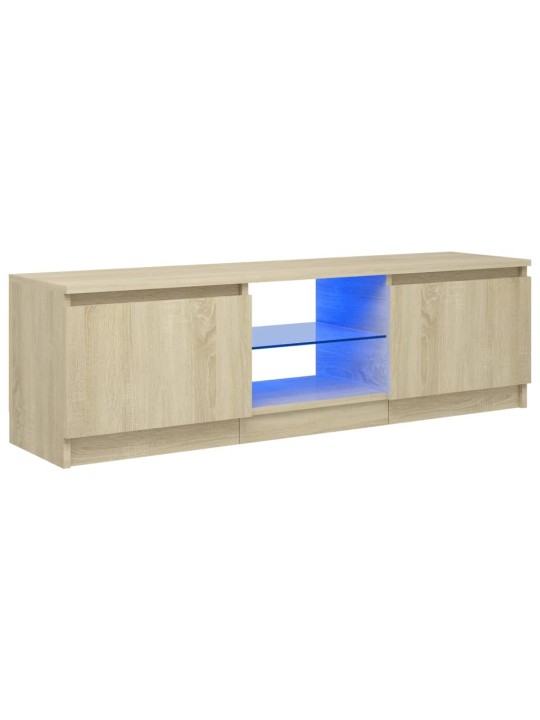 Tv skapītis ar led gaismiņām, 120x30x35,5 cm, ozolkoka krāsa