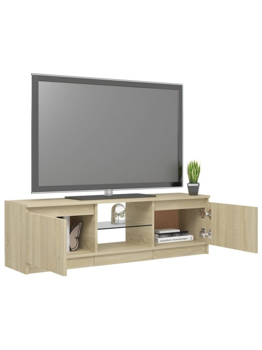 Tv skapītis ar led gaismiņām, 120x30x35,5 cm, ozolkoka krāsa