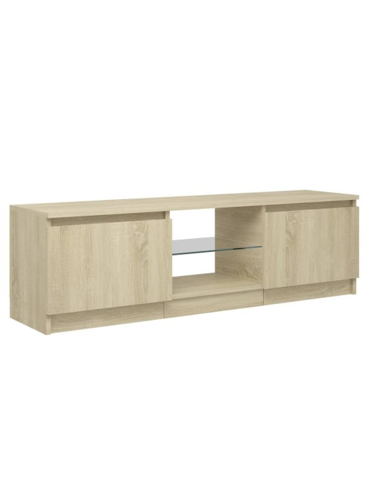 Tv skapītis ar led gaismiņām, 120x30x35,5 cm, ozolkoka krāsa