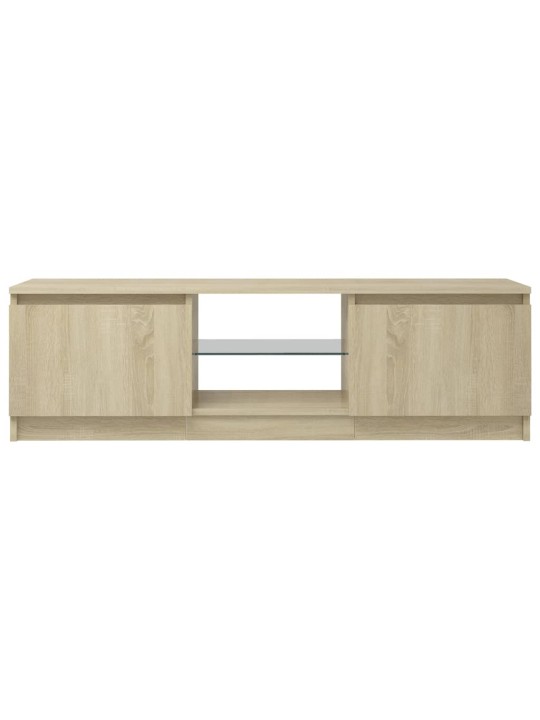 Tv skapītis ar led gaismiņām, 120x30x35,5 cm, ozolkoka krāsa