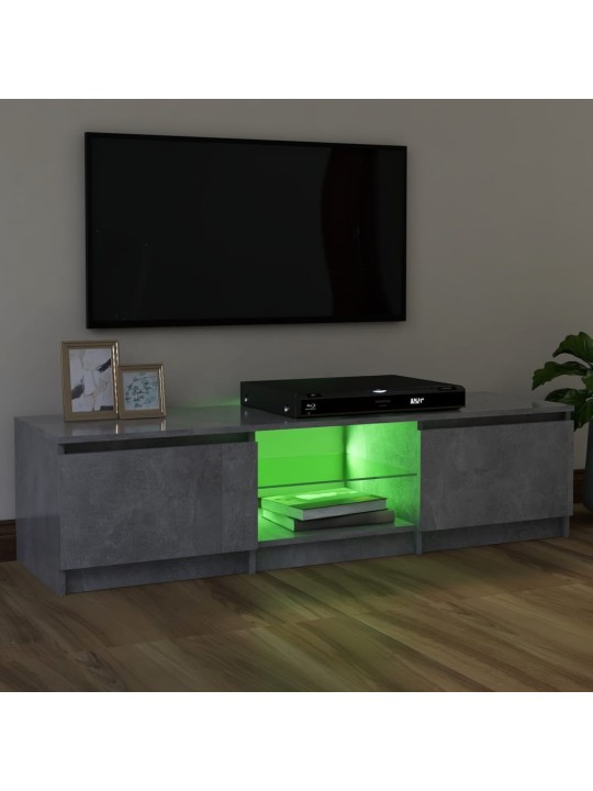 Tv skapītis ar led lampiņām, 120x30x35,5 cm, betona pelēks