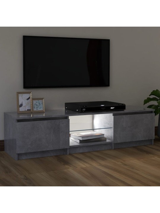 Tv skapītis ar led lampiņām, 120x30x35,5 cm, betona pelēks