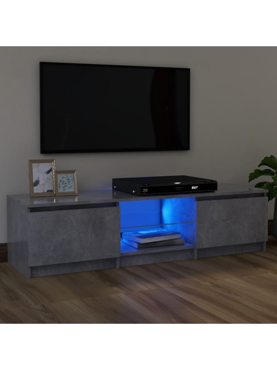 Tv skapītis ar led lampiņām, 120x30x35,5 cm, betona pelēks