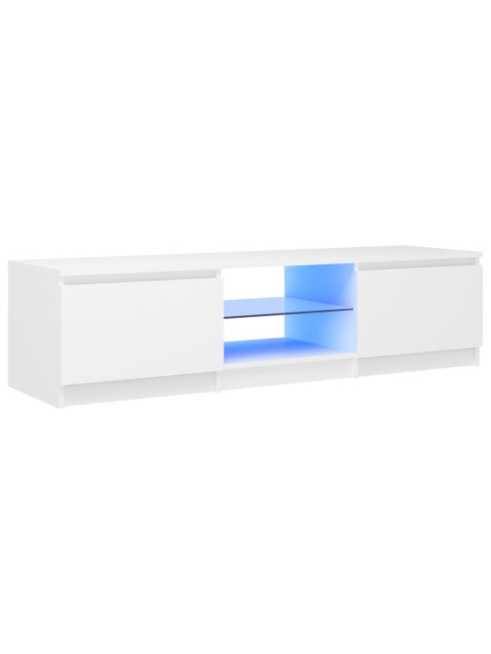 Tv plaukts ar led lampiņām, 140x40x35,5 cm, balts