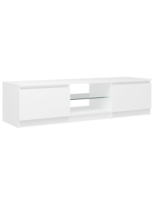 Tv plaukts ar led lampiņām, 140x40x35,5 cm, balts