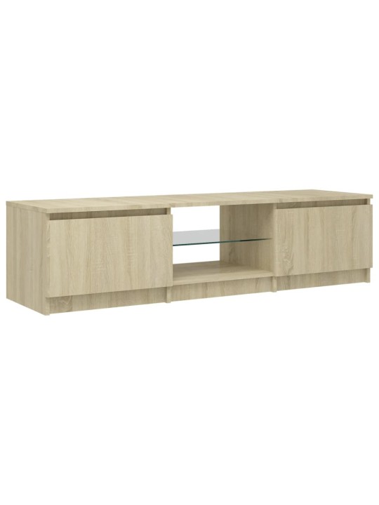 Tv skapītis ar led lampiņām, ozolkoka krāsa, 140x40x35,5 cm