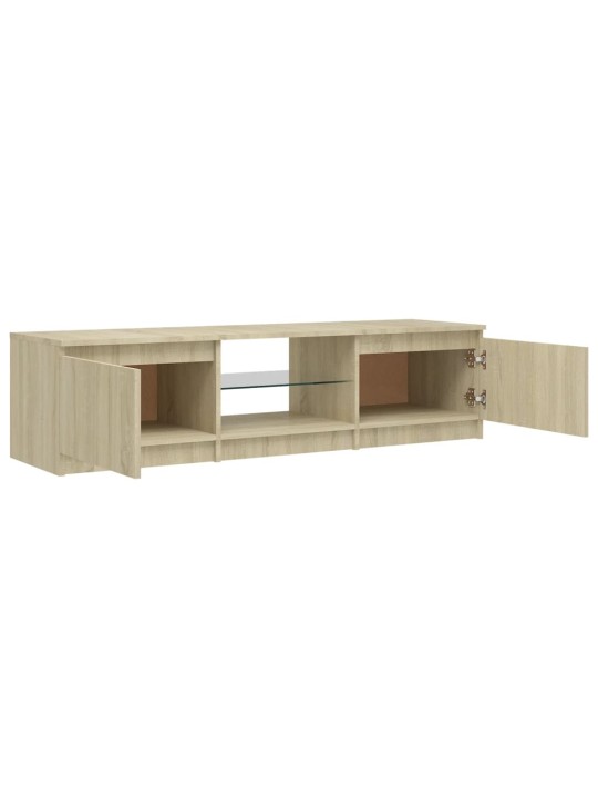 Tv skapītis ar led lampiņām, ozolkoka krāsa, 140x40x35,5 cm