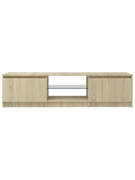 Tv skapītis ar led lampiņām, ozolkoka krāsa, 140x40x35,5 cm