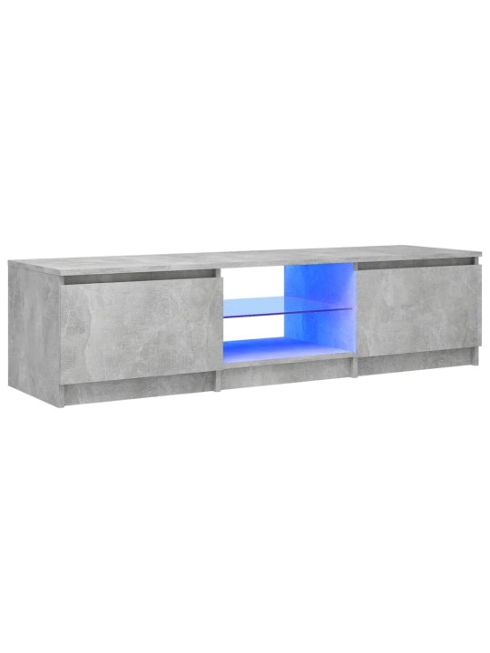 Tv skapītis ar led lampiņām, 140x40x35,5 cm, betona pelēks