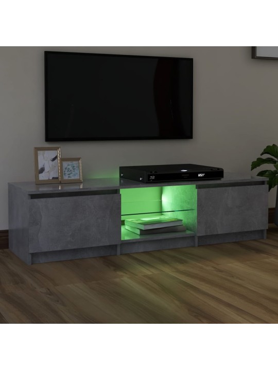 Tv skapītis ar led lampiņām, 140x40x35,5 cm, betona pelēks