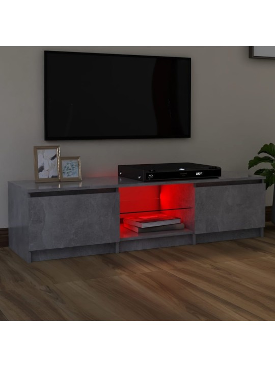 Tv skapītis ar led lampiņām, 140x40x35,5 cm, betona pelēks