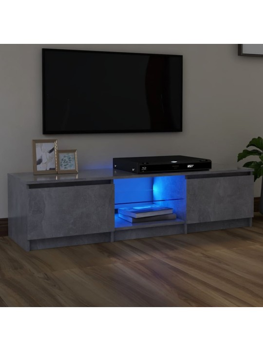 Tv skapītis ar led lampiņām, 140x40x35,5 cm, betona pelēks