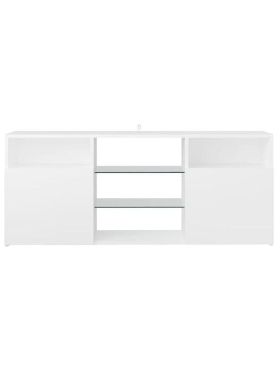 Tv galdiņš ar led lampiņām, balts, 120x30x50 cm