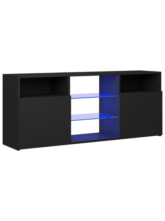 Tv galdiņš ar led lampiņām, melns, 120x30x50 cm