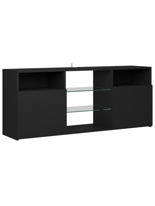 Tv galdiņš ar led lampiņām, melns, 120x30x50 cm