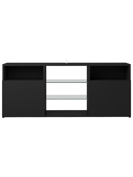 Tv galdiņš ar led lampiņām, melns, 120x30x50 cm