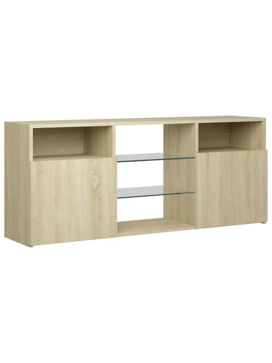 Tv galdiņš ar led lampiņām, 120x30x50 cm, ozolkoka krāsā