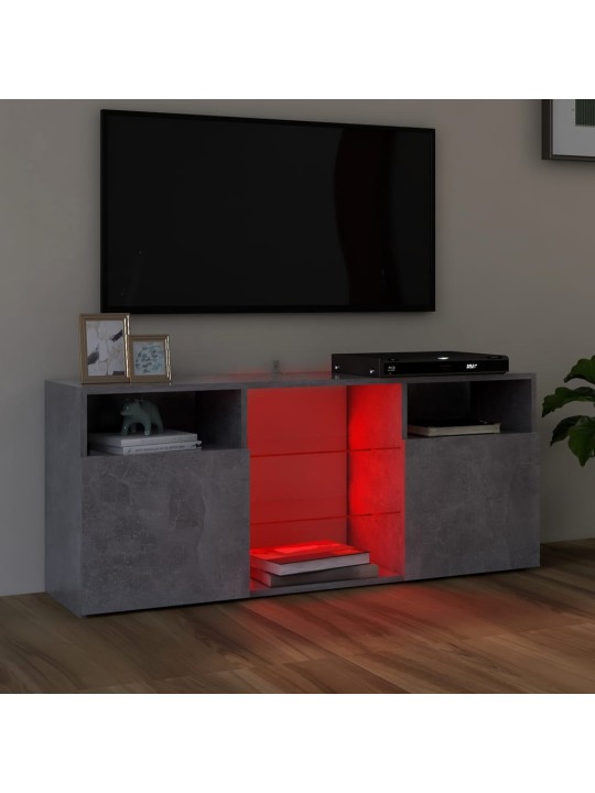 Tv skapītis ar led lampiņām, 120x30x50 cm, betona pelēks