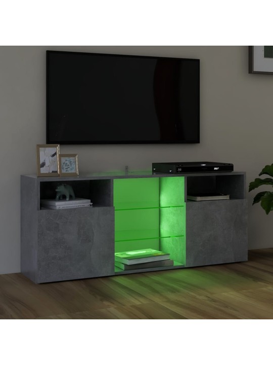 Tv skapītis ar led lampiņām, 120x30x50 cm, betona pelēks
