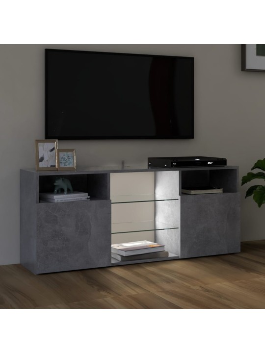 Tv skapītis ar led lampiņām, 120x30x50 cm, betona pelēks