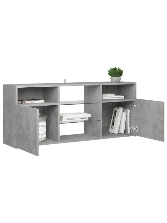 Tv skapītis ar led lampiņām, 120x30x50 cm, betona pelēks