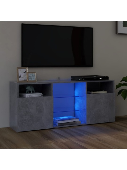 Tv skapītis ar led lampiņām, 120x30x50 cm, betona pelēks