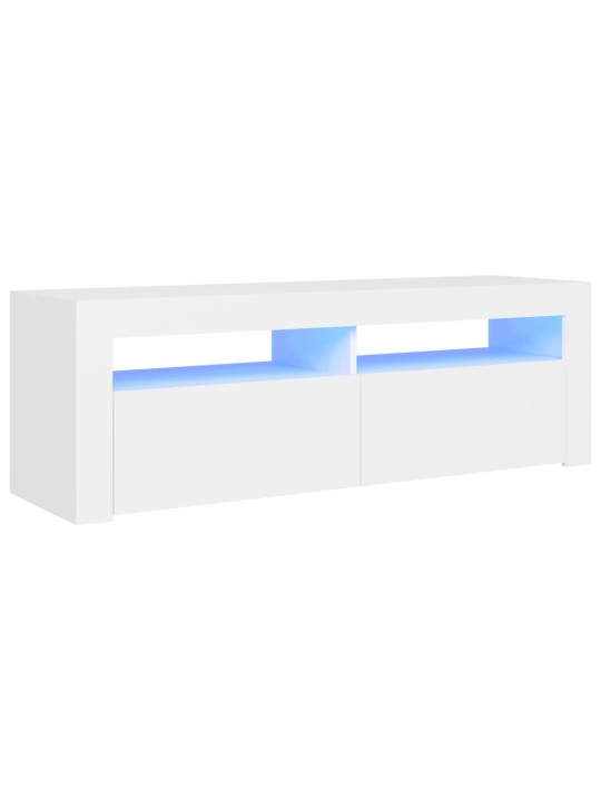 Tv galdiņš ar led lampiņām, 120x35x40 cm, balts