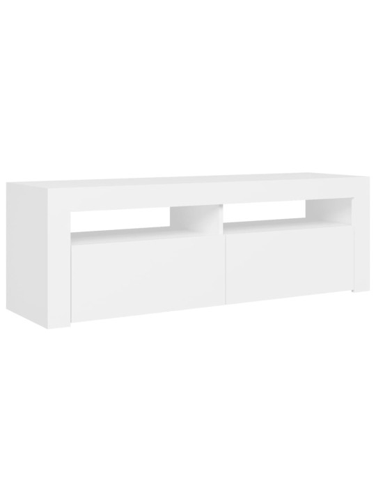 Tv galdiņš ar led lampiņām, 120x35x40 cm, balts