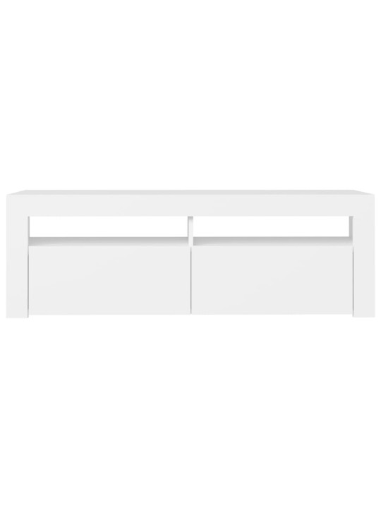 Tv galdiņš ar led lampiņām, 120x35x40 cm, balts