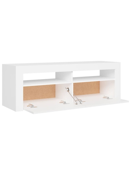 Tv galdiņš ar led lampiņām, 120x35x40 cm, balts