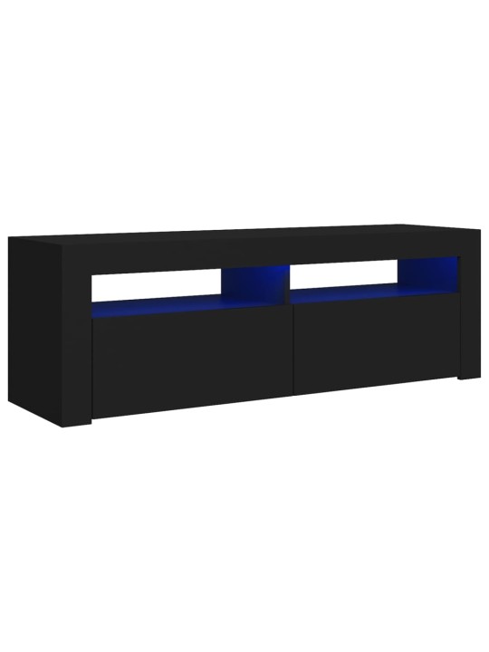 Tv galdiņš ar led lampiņām, 120x35x40 cm, melns