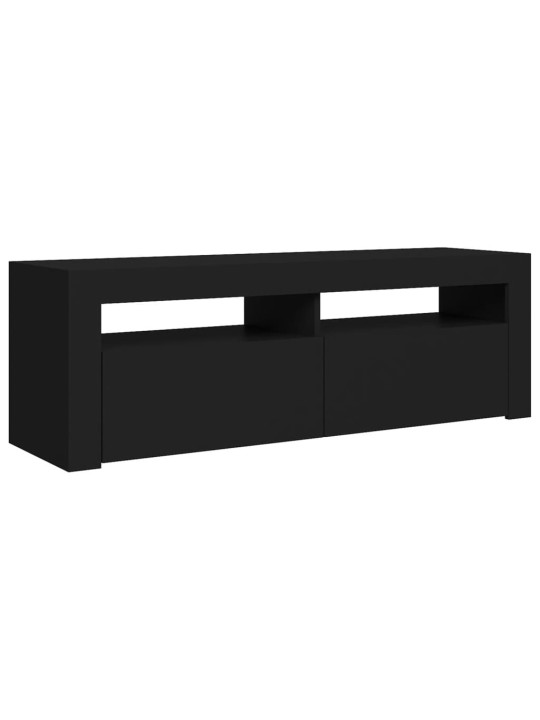 Tv galdiņš ar led lampiņām, 120x35x40 cm, melns