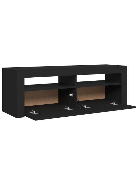 Tv galdiņš ar led lampiņām, 120x35x40 cm, melns