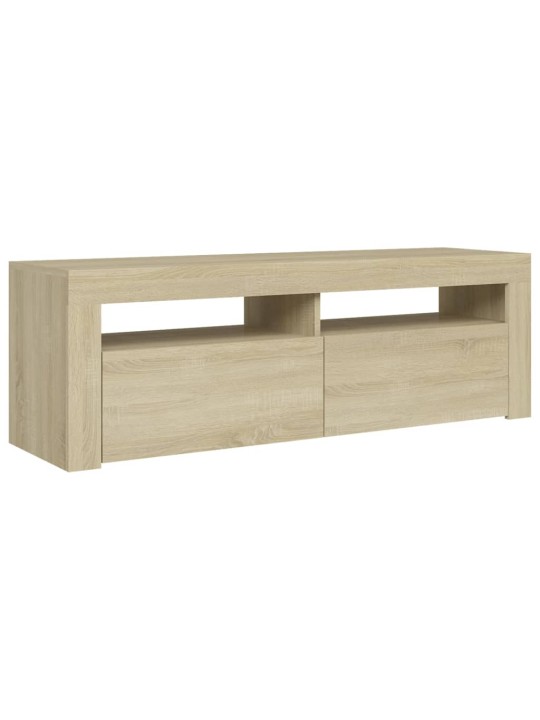 Tv galdiņš ar led lampiņām, 120x35x40 cm, ozolkoka krāsā