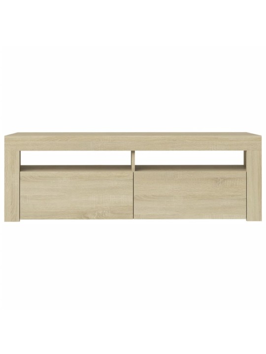 Tv galdiņš ar led lampiņām, 120x35x40 cm, ozolkoka krāsā