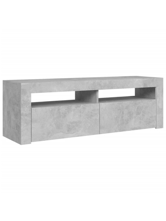 Tv galdiņš ar led lampiņām, betona pelēks, 120x35x40 cm