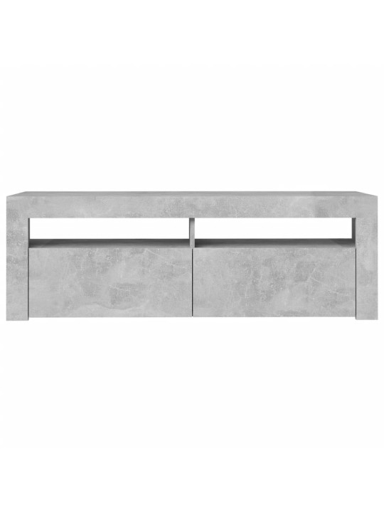 Tv galdiņš ar led lampiņām, betona pelēks, 120x35x40 cm