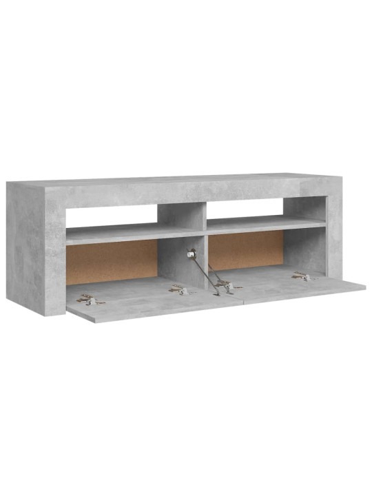 Tv galdiņš ar led lampiņām, betona pelēks, 120x35x40 cm