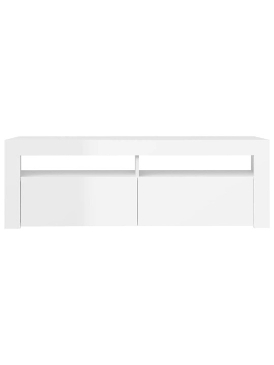 Tv galdiņš ar led lampiņām, 120x35x40 cm, spīdīgi balts