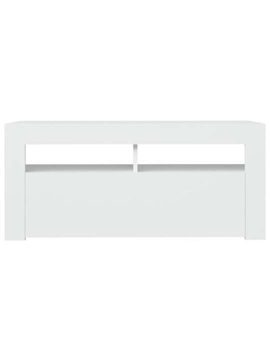Tv galdiņš ar led lampiņām, 90x35x40 cm, balts