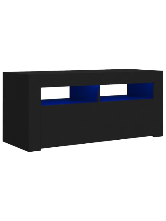 Tv galdiņš ar led lampiņām, 90x35x40 cm, melns