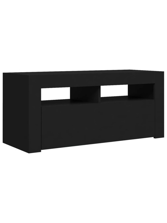 Tv galdiņš ar led lampiņām, 90x35x40 cm, melns
