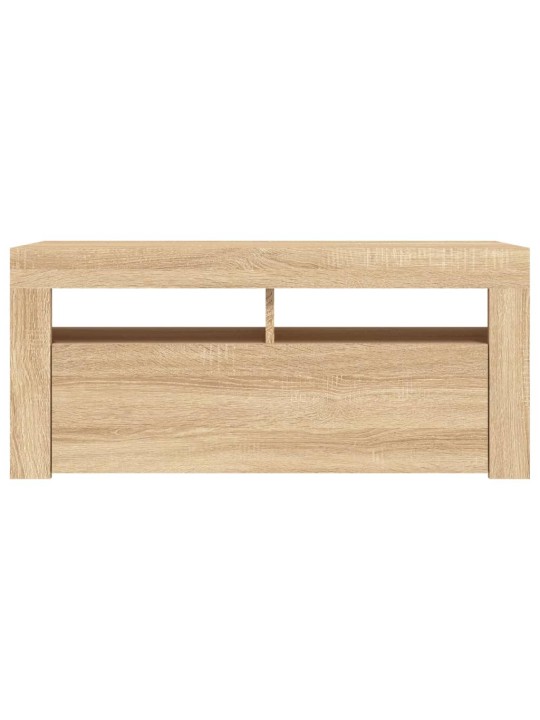 Tv galdiņš ar led lampiņām, 90x35x40 cm, ozolkoka krāsā