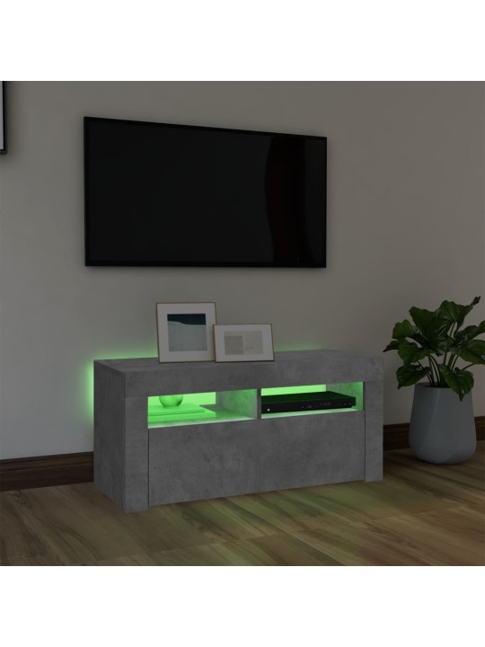 Tv galdiņš ar led lampiņām, 90x35x40 cm, betona pelēks