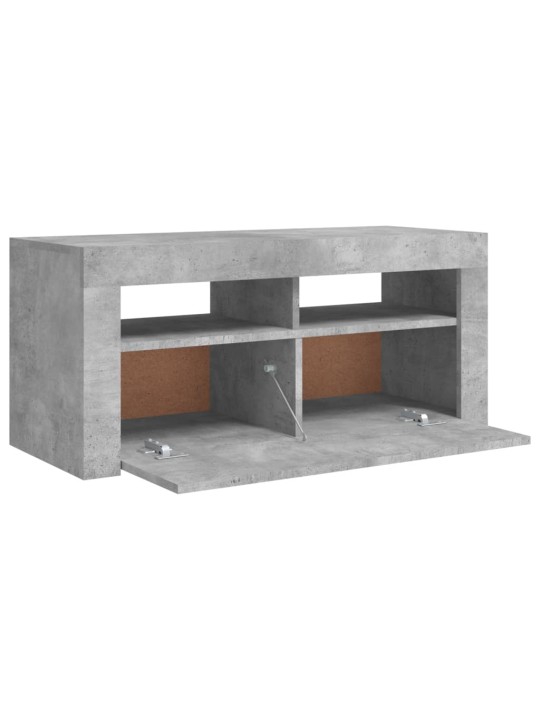 Tv galdiņš ar led lampiņām, 90x35x40 cm, betona pelēks