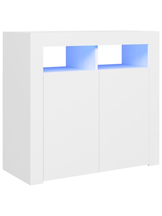 Kumode ar led lampiņām, 80x35x75 cm, balta
