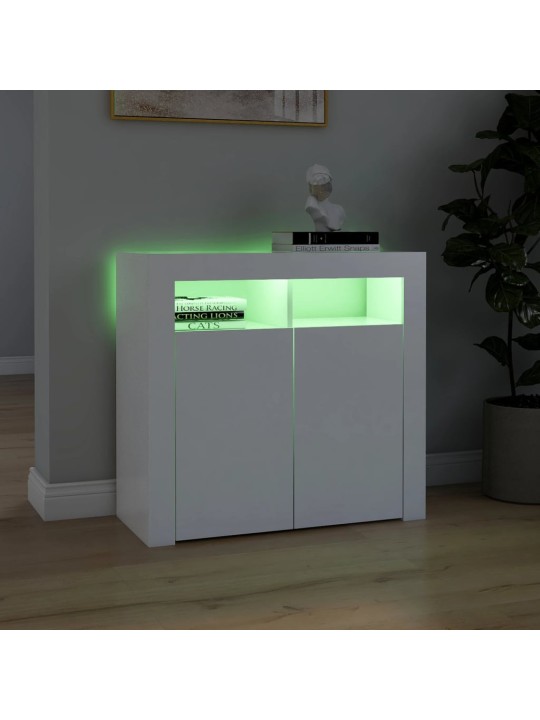 Kumode ar led lampiņām, 80x35x75 cm, balta